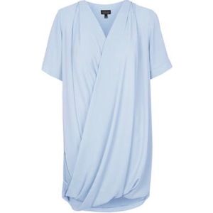 Topshop Baby Blue Draped Wrap Dress